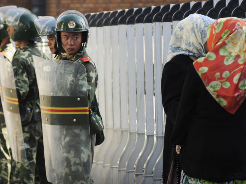 Chinese police in Urumqi, Xinjiang Province in 2009, (AFP/File)