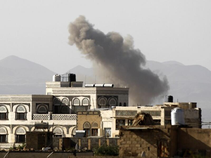 Smoke from an earlier airstrike is seen in Sanaa, Yemen. (AFP/File)