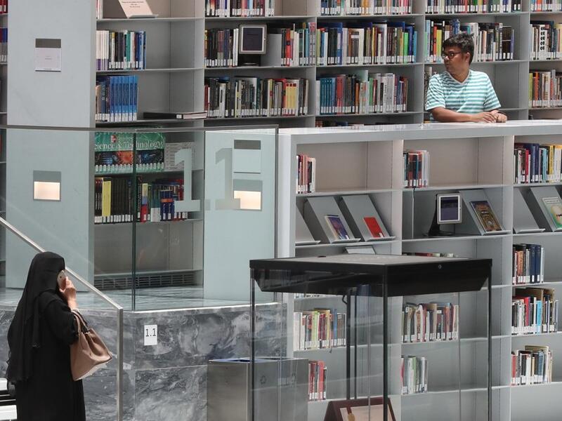 With over one million books and 500,000 digital editions, the library, located in Doha's Education City, is the largest in the Middle East. However, Dubai hopes to have 1.5 million volumes in the under-construction Mohammed bin Rashid Library when it opens. KARIM JAAFAR / AFP