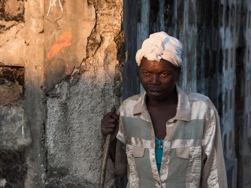 Delfina Graca, part of a group of homeless people living in a building damaged during the Angolan civil war RODGER BOSCH / AFP