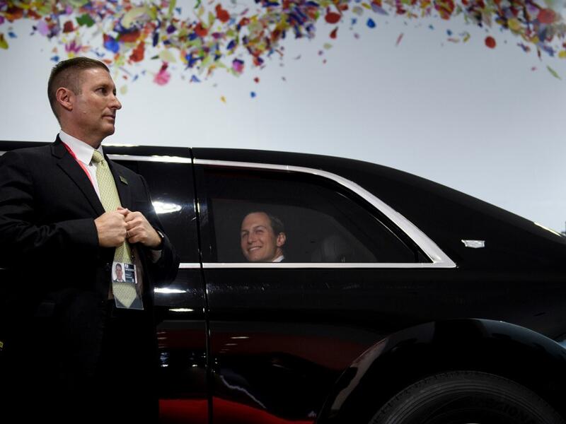 Senior Advisor Jared Kushner arrives with US President Donald Trump during the G20 Summit at the INTEX Osaka in Osaka on June 28, 2019.  Brendan Smialowski / AFP