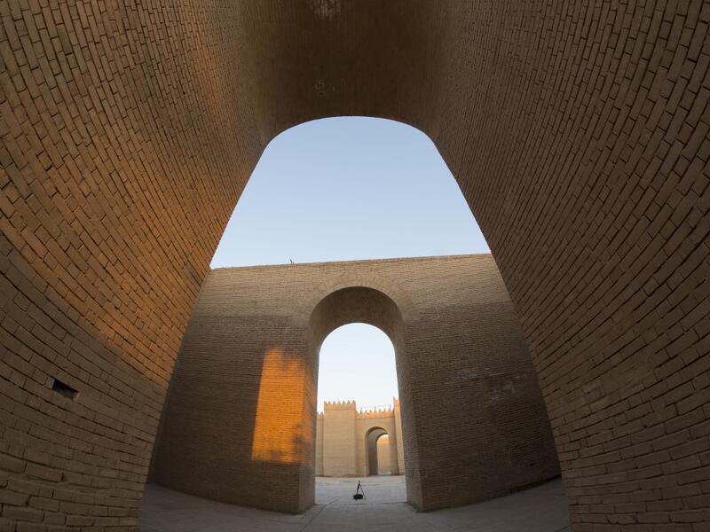 A picture taken on June 29, 2019 shows the Northern Palace at the ancient archaeological site of Babylon, south of the Iraqi capital Baghdad.  Hussein FALEH / AFP
