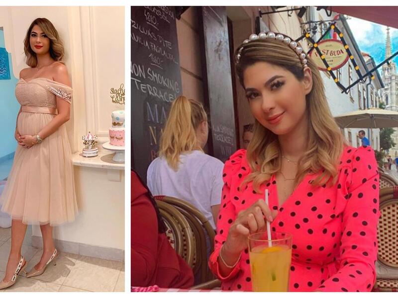 نور عودة بأناقه ملفتة خلال حملها الأول