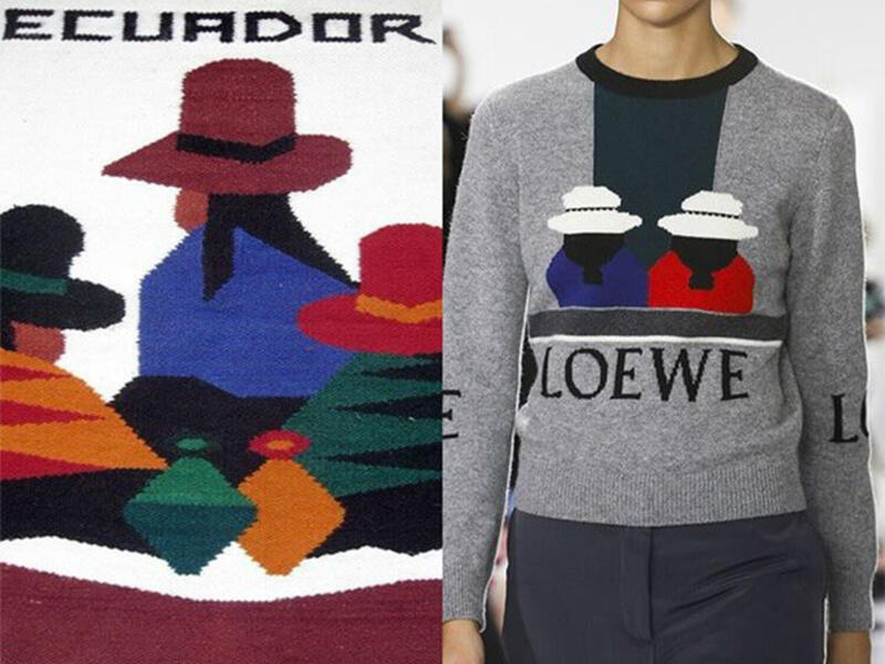 تم سحب مجموعة Loewe في  2018 بعد اتهامها بالانتحال الثقافي، والتي تضمنت رسومات تتعلق بالحرفيين الأصليين في الإكوادور دون الإشارة الى ذلك وهو ما وضع العلامة تحت النار وأجبرها على الاعتذار.