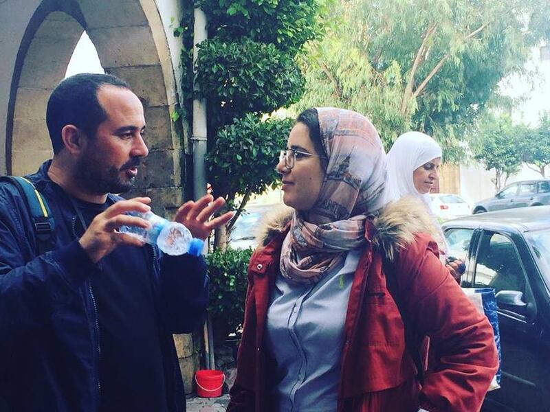 Hajar Raissouni with the editor-in-chief of Akhbar Alyoum (mupresse.com)