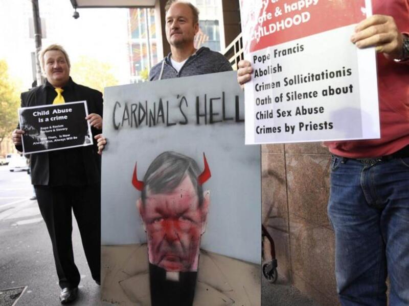 Protest against George Pell, the Australian cardinal of the Catholic Church that was convicted with pedophilia. (AFP/FilePhoto)