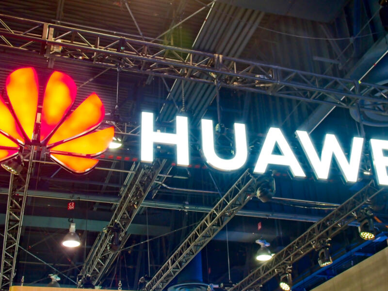 In this July 4, 2018, file photo, the Huawei logo is seen at a Huawei store at a shopping mall in Beijing. 