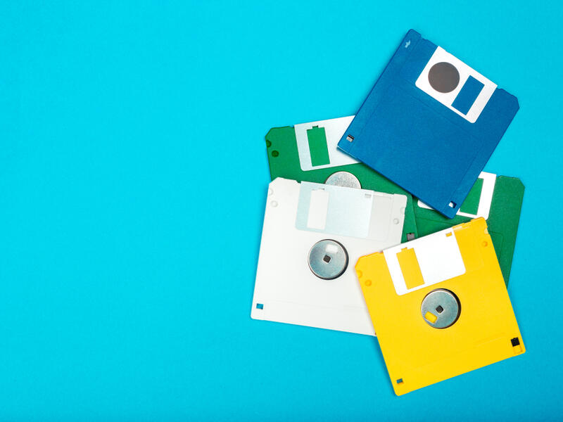 2. Floppy disks: Have you ever had to submit your assignment on one of these? If you’re not familiar with these colorful squared-shaped devices, these were known as floppy disks and used to save up to 1.44 MB worth of data. 