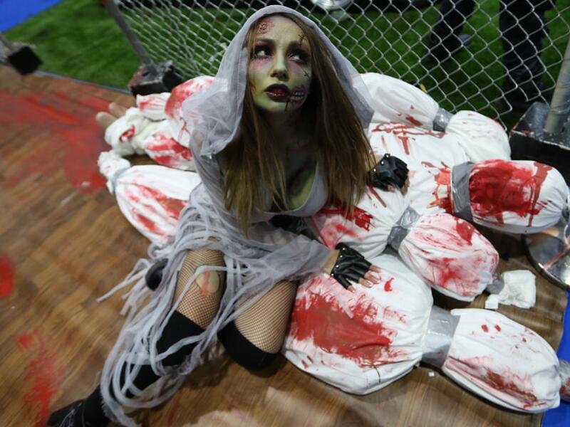 A guest dressed as a zombie attends the Middle East Film & Comic Con (MEFCC). (Twitter)