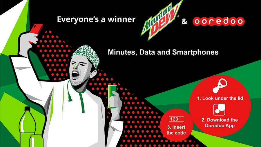 Ooredoo تواصل تقديم هدايا فورية لمحبي مشروب ماونتن ديو