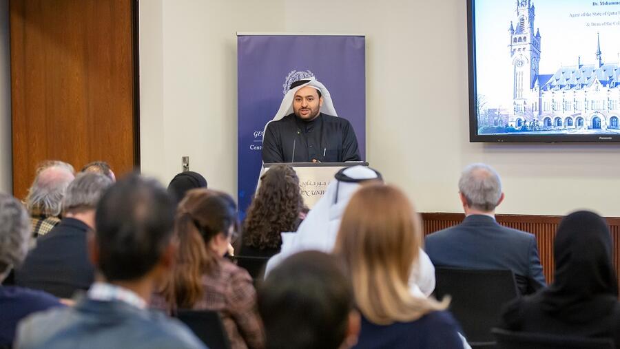 مؤسسة قطر :عميد كلية الحقوق بجامعة قطر: الدولة ترفع دعاوى قضائية في المحاكم الدولية لتعرضها لانتهاك غير قانوني لسيادتها بما يخرق المعاهدات الدولية