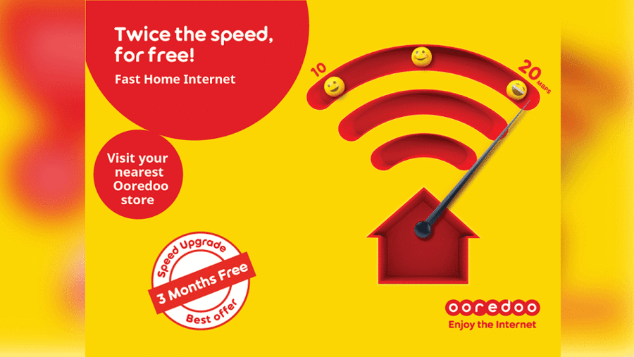 توفر Ooredoo باقات الإنترنت المنزلي السريع بقيمة مخفضة لضمان استمتاع العملاء المشتركين بعقود لمدة 12 و24 شهر بإنترنت موثوق.