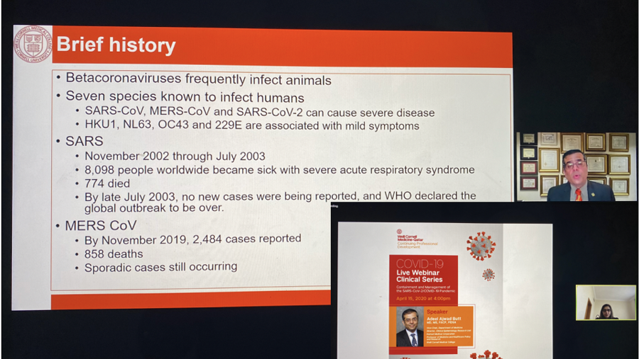 وايل كورنيل للطب قطر تطلق عبر الإنترنت سلسلة محاضرات طبية حول كوفيد-