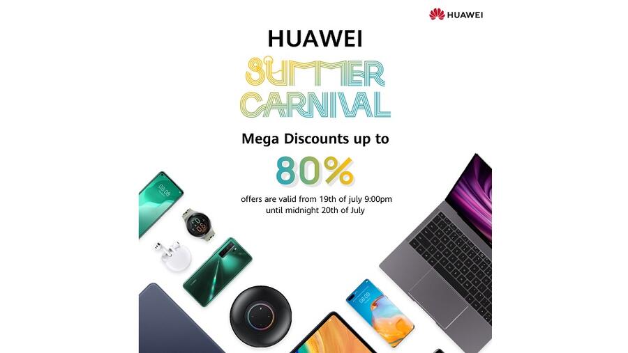 اغتنموا فرصة التخفيضات الكبرى التي تصل إلى 80% خلال الكرنڤال_الصيفي_من_هواوي ابتداء من الأحد المقبل 19 يوليو 