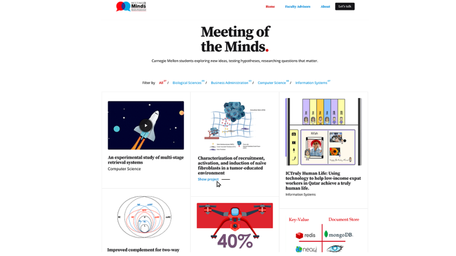 تحويل "ملتقى العقول" إلى فعالية رقمية لاكتساب جمهور أوسع جامعة كارنيجي ميلون في قطر تستعرض أعمال الطلاب البحثية عبر الإنترنت