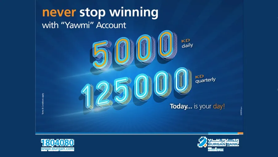 Burgan Bank Announces Names of the Daily Lucky Winners of Yawmi Account Draw
