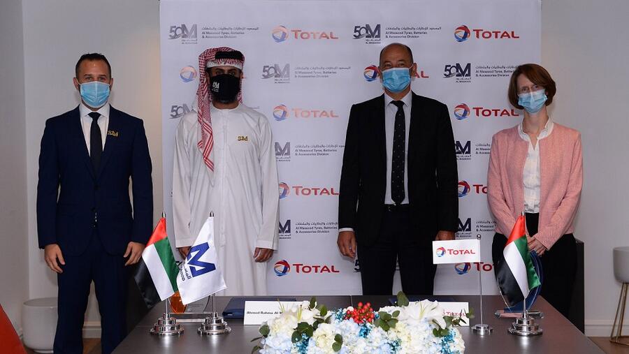 قسم المسعود للإطارات والبطاريات والملحقات يبرم اتفاقية توزيع مع "توتال للتسويق الشرق الأوسط" 