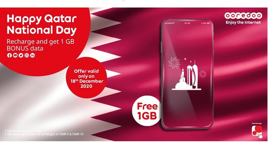 Ooredoo تحتفل باليوم الوطني القطري وتقدم 1 جيجابايت من البيانات مجاناً لعملائها القطريين
