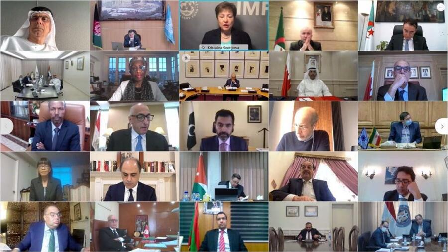 الطاير يشارك في الاجتماع الافتراضي لمدير عام صندوق النقد الدولي