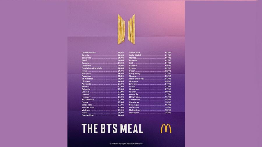 تعاون بين ماكدونالدز وفرقة BTS لتقديم الوجبة المفضلة لأفراد الفرقة حول العالم