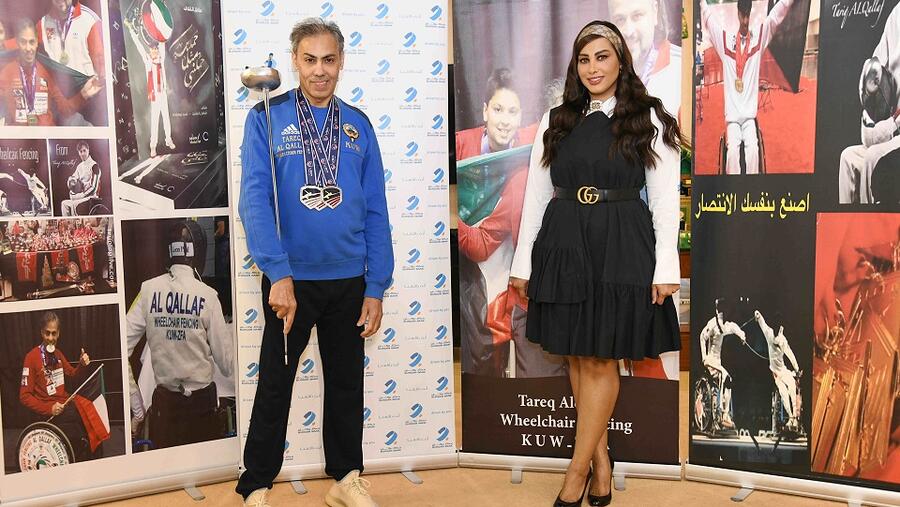 للعام السابع على التوالي يستمر بنك برقان في دعم بطل أبطال العالم  في لعبة المبارزة لذوي الإعاقة "طارق القلاف"