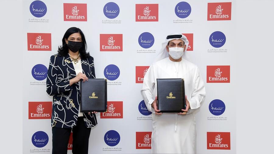 طيران الإمارات وشراع توقعان مذكرة تفاهم لتنمية بيئة الشركات الناشئة ودعم الجيل القادم من رواد الأعمال في دولة الإمارات العربية المتحدة