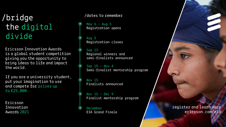 دعوة لطلاب الجامعات إلى التسجيل في مسابقة جوائز إريكسون للابتكار 2021