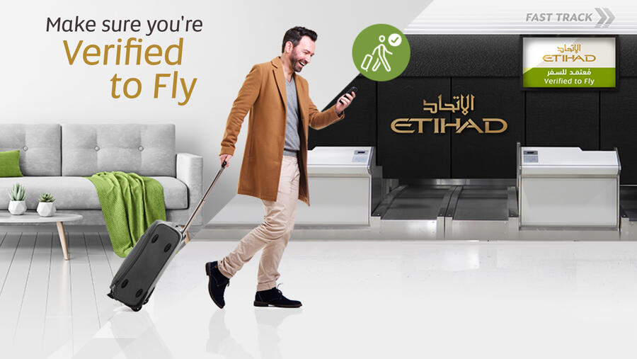 "مُعتَمَد للسفر" خدمة جديدة للتحقق من صحة الوثائق المتعلقة بكوفيد-19  قبل السفر مع الاتحاد للطيران   