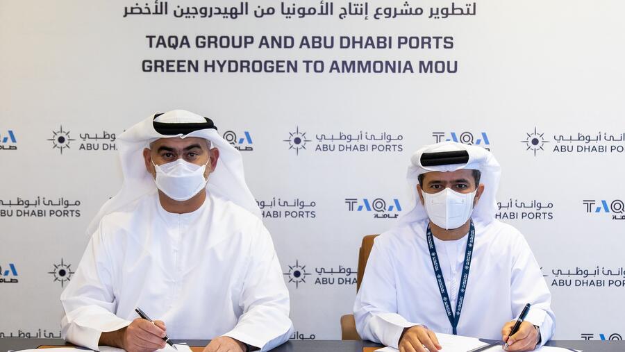  "طاقة" وموانئ أبوظبي تبحثان إطلاق مشروع لإنتاج الأمونيا من الهيدروجين الأخضر بقدرة 2 جيجاواط