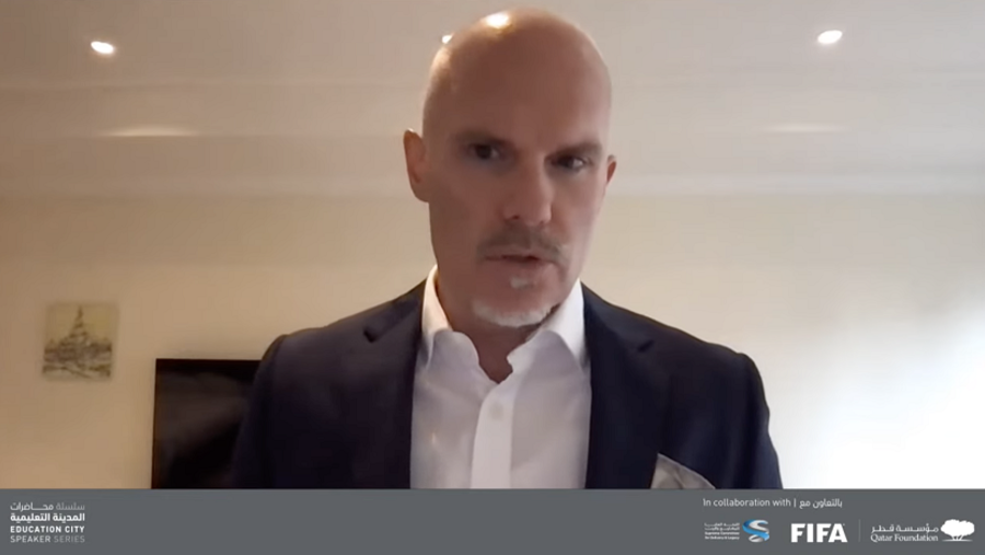 رئيس الإتحاد الدولي لكرة القدم يؤكد: "الاستعدادات لبطولة كأس العالم FIFA قطر 2022™هي الأفضل على الإطلاق" خلال مشاركته في سلسلة محاضرات المدينة التعليمية التابعة لمؤسسة قطر
