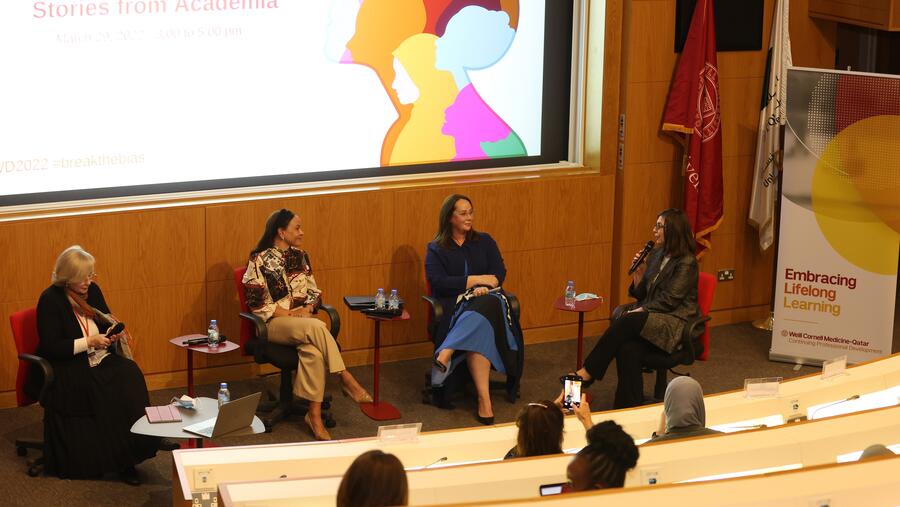 حلقة نقاشية في وايل كورنيل للطب - قطر تستعرض المسيرة المهنية لأكاديميات قياديات