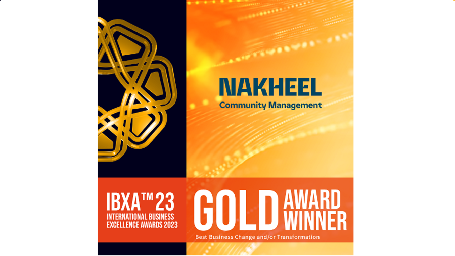 "نخيل لإدارة المجتمعات" تفوز بالجائزة الذهبية لاستراتيجيات تحول الأعمال من جوائز التميز في الأعمال الدولية 2023