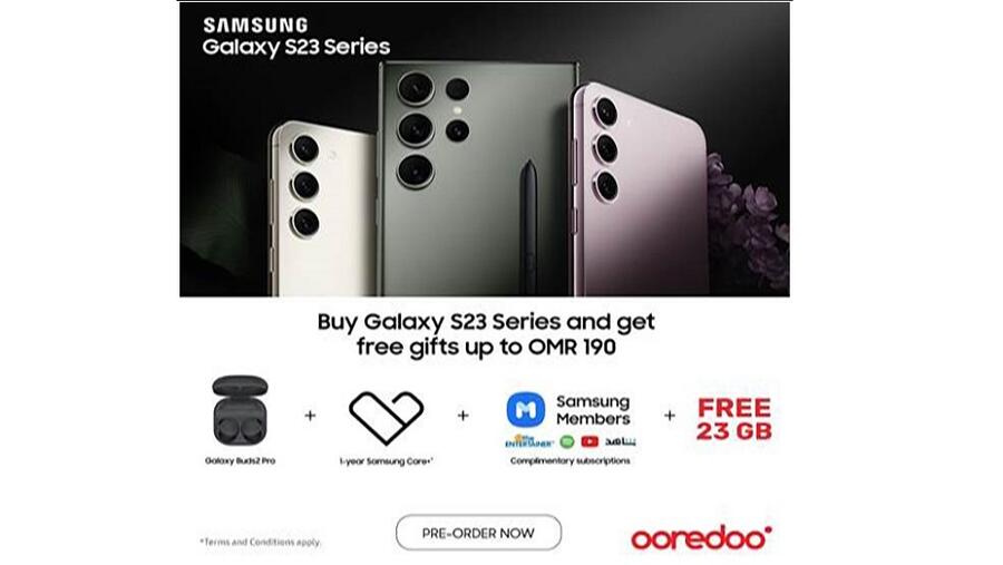Ooredoo تعلن عن توفر سلسلة Galaxy S23 الجديدة للطلب المسبق في عُمان