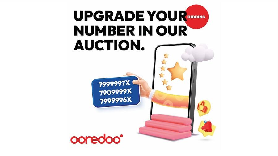Ooredoo تطرح مزاداً خيريا الكترونياً لأرقامها المميزة تزامناً مع الشهر الفضيل