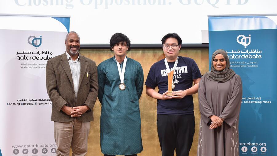 في مؤسسة قطر، جورجتاون تفوز بلقب بطولة المناظرات الوطنية لثلاث سنوات متتالية