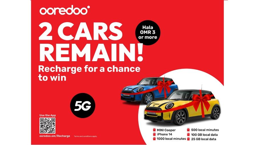 Ooredoo تواصل إتاحة الفرصة أمام عملاء باقات ’هلا‘ مُسبقة الدفع للفوز بسيارات ميني كوبر وجوائز قيمة في عرض ’اشحن واربح‘