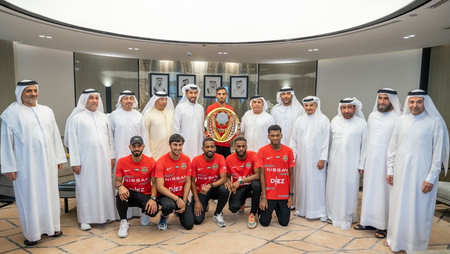 مطر الطاير يستقبل بطل دوري أدنوك للمحترفين ويحتفي بإنجاز الفرسان