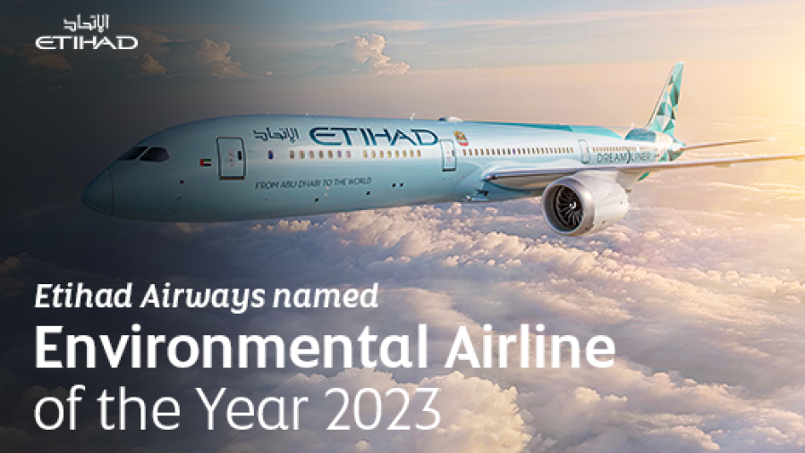 الاتحاد للطيران تفوز بجائزة "شركة الطيران الصديقة للبيئة لعام 2023" من إيرلاين ريتنجز
