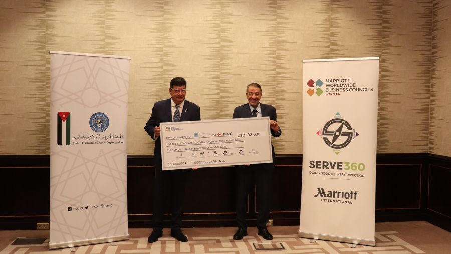 فنادق مجموعة ماريوت الدولية في الأردن تتبرع بمبلغ 98 ألف دولار أمريكي لدعم ضحايا ومنكوبي زلزال تركيا وسوريا