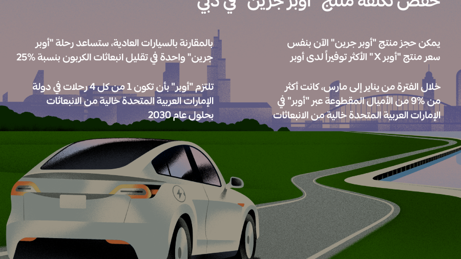 أوبر تخفض تعرفة منتج  "أوبر جرين" في دبي لتتوافق مع التعرفة الأقل لمنتجاتها 