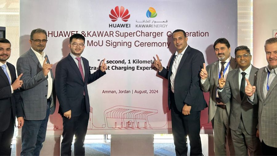 هواوي و"قعوار للطاقة" تتعاونان لدعم قطاع السيارات الكهربائية  في الأردن