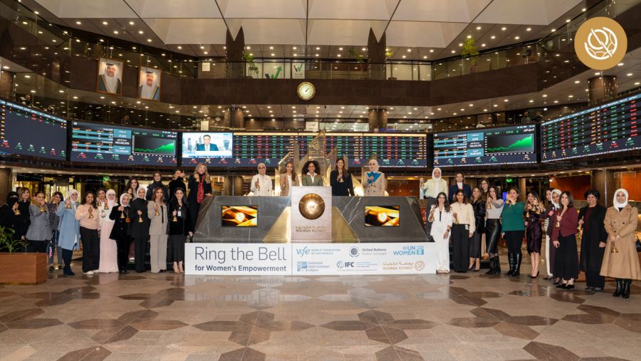 بورصة الكويت تحتفي بإنجازات المرأة في يومها العالمي وتقرع الجرس للعام الثامن على التوالي
