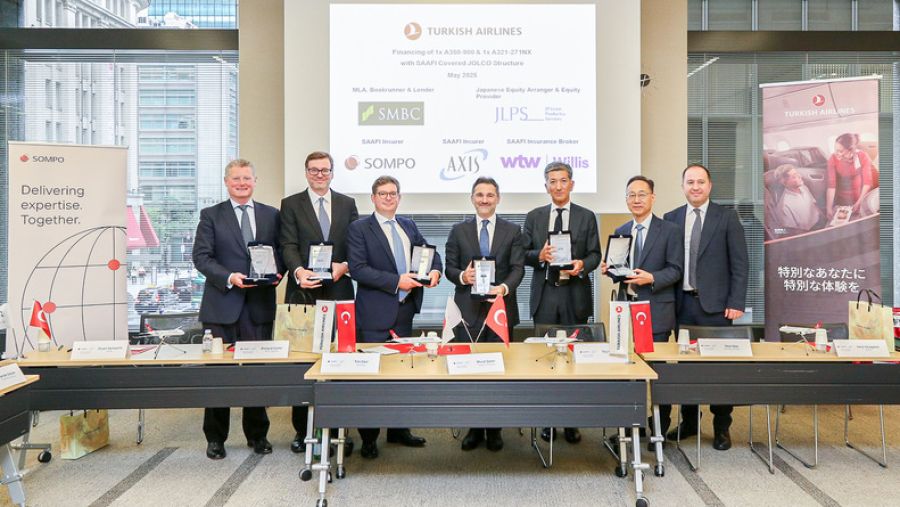 الخطوط الجوية التركية تنتهج أساليب تمويل مبتكرةلأساطيل الطائرات  أول استخدام عالمي لتأمين التمويل الجوي SAAFI من  Sompo AXIS