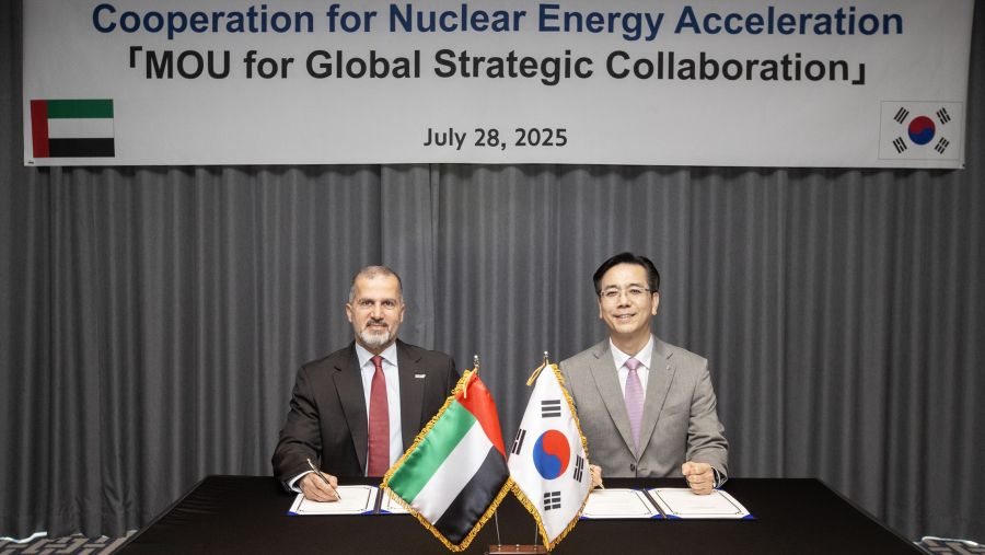 " الإمارات للطاقة النووية" و"هيونداي للهندسة والإنشاءات" توقعان مذكرة تفاهم لتعزيز التعاون الدولي في قطاع الطاقة النووية