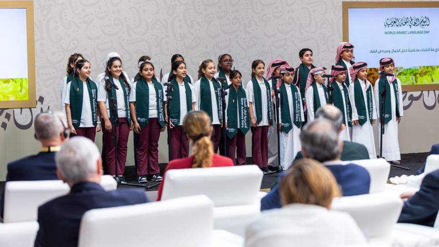 طلاب مؤسسة قطر يبرزون مكانة اللغة العربية في احتفالية دولية ضمن مؤتمر الأمم المتحدة لمكافحة الفساد