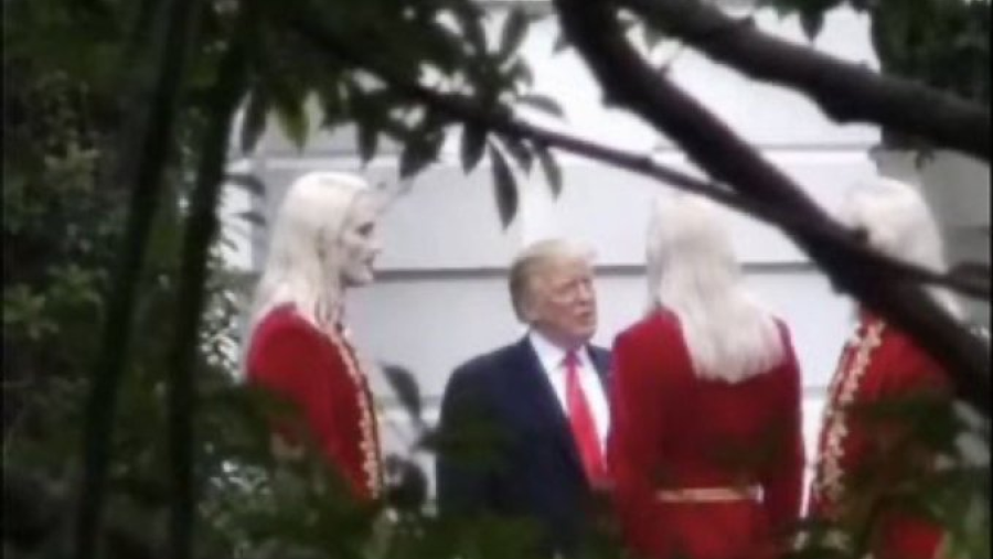 Trump’s AI-Generated ‘Alien Meeting’ Images Fuel Online Conspiracy Theories  Widely circulated images on social media claiming to show US President Donald Trump coming face to face with strange pale-skinned persons inside the White House have been exposed