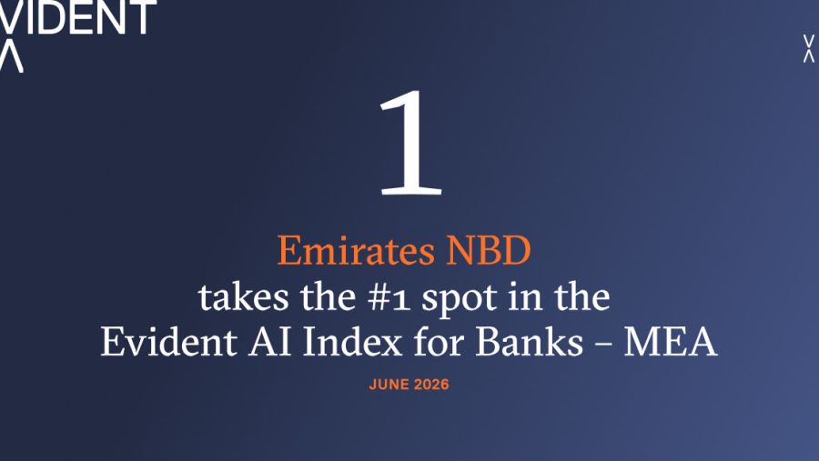 بنك الإمارات دبي الوطني يحتل المرتبة الأولى في افتتاح مؤشر "إيفيدنت للذكاء الاصطناعي" للبنوك في الشرق الأوسط وأفريقيا