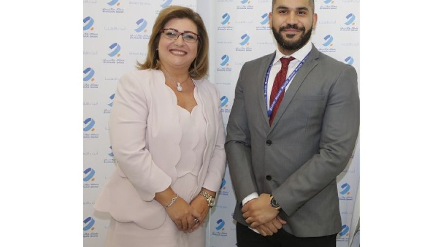 ممثلوا إدارة التعلم و التطوير في بنك برقان السيدة/ غادة القاضي و السيد/ عبدالرحمن الدوغجي