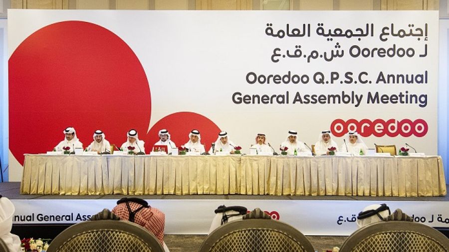 خلال اجتماع الجمعية العام لـ Ooredoo في قطر. 