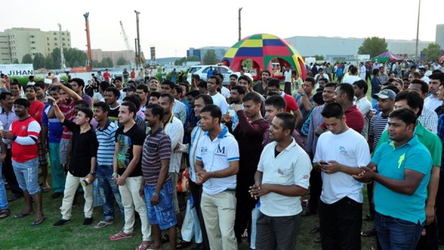 صورة من الاحتفال الذي نظمته جافزا للعمال